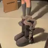 Botas de Nieve Gruesas con Suela Gruesa para Mujer 2026 Nuevo Invierno Antideslizantes Algodón con Piel Retro Plus Terciopelo Aumento de Altura