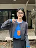 Falso Dos Piezas Estilo Corto Bloque de Color Manga Larga Estilo Perezoso 2025 Invierno Nuevo Diseño Retro Estilo Hong Kong Cárdigan Top para Mujer
