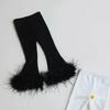 Calças Casuais de Inverno para Meninas Estilo Western para Bebês Personalizadas Tendência Marca Estilo Coreano Forradas com Fleece Espessadas Modernas Calças de Lã Fofas com Fecho de Chifre