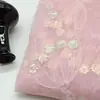 Tela de Bordado de Malla con Lentejuelas y Patrón de Flor de Cinco Pétalos, Multicolor, Accesorios Decorativos para Faldas, Bolsos y Empeines de Zapatos