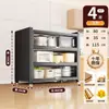 Armário de armazenamento de chão para cozinha e sala de jantar com porta, armário de armazenamento com porta, micro-ondas, forno, panela, armário de armazenamento de função multicamada, prateleira