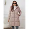 Nueva Chaqueta de Algodón con Capucha para Mujer de Exportación Europea y Americana Chaqueta de Algodón Gruesa Ajustada de Longitud Media para Mujer Chaqueta de Algodón Cálida Chaqueta para Mujer