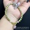 Pulseira Meia-Pulseira de Sândalo Verde Multi-Círculos, Pulseira de Duplo Círculo Roxo Fumê Natural Grau A, Design DIY, Modelo Popular Amethyst estilo Chinês Novo