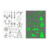 Amazon Venta Caliente Navidad Pegatinas de Tatuaje Luminosas Fiesta de Carnaval Copo de Nieve Dibujos Animados Impermeable Pegatina de Tatuaje para Niños