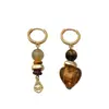 Pendientes Largos Estilo Étnico Retro Amber Streamer Piedra Natural Pendientes de Diseño Nicho Colección de Pendientes Pendientes Coloridos