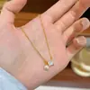 Colar de Zircônia Quadrada Pérola Nova Moda Europeia Americana Exquisito Simples High-end Elegante Corrente de Clavícula Versátil