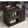 Mesa de Chá Pequena Móvel para Casa Mesa de Chá Madeira Maciça Carrinho de Chá Chaleira de Água Armário de Chá Integrado com Rodas Mesa Lateral de Chá Bandeja de Chá Kung Fu