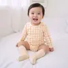 Macacão Body Manga Longa Bebê Menta Primavera e Outono Roupas para Recém-Nascido Body com Fecho na Entreperna Macacão de Modal Classe A