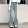 Pantalones de Niña Primavera y Otoño 2026 Estilo Nuevo Jeans Acampanados Infantiles para Niños Mayores, Pantalones Largos Casuales con Forro de Felpa Modernos