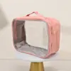 Bolsa Cosmética Transparente de PVC, Neceser de Gran Capacidad, Bolsa de Almacenamiento para Fitness y Natación, Bolsa Cuadrada Pequeña para Viajes de Negocios, Impermeable