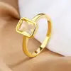 Anillo Octagonal Vintage Estilo Francés, Diseño de Nicho, Anillo de Circonita Cúbica, Anillo de Boda de Banda Cerrada Simple para Mujer