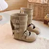 Botas de cuero para niña hasta la pantorrilla, estilo punk, botas de caballero retro, cierre lateral, Dr. para niños. Botas Martens, estilo otoño, zapatos infantiles de suela suave antideslizante