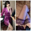 Lencería Sexy para Mujer, Atractiva y Seductora, Bata Transparente con Ribete de Encaje Talla Plus, Bata con Lazos, Venta al por Mayor y Dropshipping