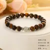Pulseras de Ojo de Gato con Abalorios de Moda y Sencillas, Bolas Redondas de Arcilla Incrustadas con Diamantes y Bolas de Diamantes, Pulseras de Alta Gama Hechas a Mano, Venta al por Mayor para Hombres y Mujeres