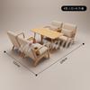Elegante y Estilizado Sillón Sofá de Cafetería con Tela de Tecnología Three-Proof, Cómodo Juego Completo de Mesas y Sillas para Tienda de Té de Leche, Sillas de Madera Maciza