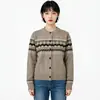 E-commerce transfronteiriço da Amazon, marca da moda RL, réplica autêntica, suéter cardigã de gola redonda bordado em jacquard, malhas femininas