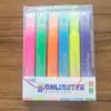 Caneta iluminadora de batom nova para estudantes destacarem pontos-chave, caneta marcadora colorida à base de água para uso no escritório, caneta para diário DIY