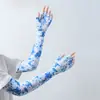 Manga de seda de hielo para protección solar para hombre, al aire libre, pesca, ciclismo, parasol, manga de protección UV, dedos transpirables, guantes de protección solar