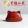 Accesorios de Gato Durmiendo de Palo de Rosa Yiming Xianyuan Creativo Lindo DIY Cadena para Teléfono de Gato Llavero Colgante Accesorios