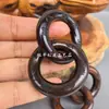 Madera de Azufaifo Rayada Círculo Qiankun Anillo Yin Yang Tallado en Madera de Azufaifo Petrificada Cinco Truenos Cinco Caminos Dios de la Riqueza Colgante Encanto de Seis Estrellas Siete Estrellas