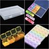 Caixa de Armazenamento com 28 Compartimentos para Acessórios e Ferramentas de Nail Art, Caixa de Armazenamento Montada para Brincos e Anéis, Caixa de Armazenamento Transparente com 28 Compartimentos