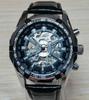 Reloj mecánico automático hueco para hombre, estilo boutique, resistente al agua, estilo retro, reloj de negocios con encanto, de élite.