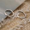Aogu Moda Europea y Americana Simple Chapado en Cobre Oro Real Zircón Aretes Geométricos para Mujer Nicho Elegante Versátil
