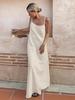 Vestido Casual de Verano 2026 Nuevo Estilo Europeo y Americano de Algodón y Lino con Tirantes para Mujer, Vestido Sencillo Holgado de Línea A, Ropa para Mujer de Comercio Exterior