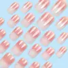 Parches Removibles para Uñas con Gradiente Rosa y Blanco Casuales, Parches para Uñas Suaves y Dulces, Productos Terminados, Uñas Portátiles de Venta Caliente Transfronteriza