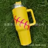 Taza Térmica Serie Béisbol 40 oz Acero Inoxidable 304 Asa con Popote para Coche Protección Frío Taza de Hielo