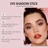 Sombra de Ojos en Barra Cremosa Brillante Zephoco (Morado Brillante) Palito de Sombra de Ojos Portátil para Uso Diario y Fiestas