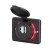 Carregador USB para modificação de carro e ônibus transfronteiriço, móveis, cadeira de massagem com luz de anel LED, carregador de celular para carro