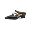 Mules de tacón de cuña de 4 cm estilo francés, zapatos nuevos de punta para mujer, sandalias de cuña elegantes y versátiles