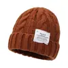 Gorro de Punto Clásico Otoño e Invierno Gorro Protector de Orejas Lindo Gorro Moldeador de Rostro para Mujeres con Gran Circunferencia de Cabeza Color Caramelo de Moda