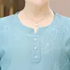 Ropa de Verano para Mujeres Mayores Camiseta Fina para Mujer Top de Manga Media para Mamá Traje de Verano para Mujeres Mayores Abuela