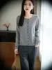 Cárdigan de algodón puro con múltiples botones y cuello redondo para mujer, estilo básico simple, holgado y adelgazante, versátil para primavera y otoño, prenda exterior tejida