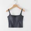 Nuevo Top Corto Estilo Primavera/Verano con Tirantes Finos y Almohadillas Integradas, Adecuado para Usar en Capas o Solo
