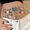 Cadena de Cintura Elegante de Metal con Girasol para Mujer de Comercio Exterior, Accesorio de Cintura Ajustable para Vestido, Cinturón de Cadena Multicapa de Gama Alta