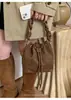 Bolsas Pequenas Transversais da Moda Transfronteiriça para Mulheres Outono e Inverno 2025 Nova Bolsa Balde Plissada Retrô Transversal com Cordão