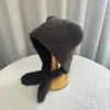 Chapéu de Urso Fofo Estilo Coreano Cachecol de Pelúcia Quente de Inverno para Mulheres Chapéu Tudo-em-um Proteção Auricular à Prova de Frio Rosto Exposto Pequeno Chapéu Lei Feng
