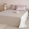 Juego de sábana bajera y sábana encimera de color liso, doble cara, lavado, 60 hilos, Tencel de Lenzing, suave como la seda, con sensación de alta gama, ropa de cama de una pieza Lyocell para relajarse