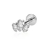 Joyería para Labios y Uñas de Aleación de Titanio para Mujeres Fila Recta Original Zircón Marquise Aretes para Lengua G23 Joyería para Piercing Corporal Venta al por Mayor
