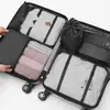 Bolsa de Armazenamento Multifuncional de Viagem com Sete Peças Conjunto de Bolsas Organizadoras e de Classificação de Roupas para Mala Conjunto de Oito Peças