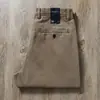 Pantalones Otoño e Invierno Textura de Sarga Cómodos Versátiles de Negocios Rectos Holgados Caqui Pantalones Casuales para Hombre