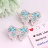 Corazón con Lazo Incrustado de Diamantes Materiales para Manualidades de Cuentas Hechas a Mano Cuentas con Agujero Recto Cadena para Teléfono DIY Cadena para Llaves Cadena para Bolso Accesorios