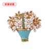 Moda Europea y Americana Nuevo Broche Azul de Flor de Perla Broche de Planta Flor en Maceta Accesorios de Pedrería