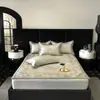 Juego de Tres Piezas de Mat de Seda de Hielo Simple y Elegante Clase A Nuevo Verano 2025 Colchón de Aire Acondicionado 1.8 Sábanas Lavable a Máquina
