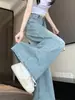 Jeans de Pierna Ancha Sueltos Talla Grande para Mujer Verano 2025 Delgados Rectos de Tiro Alto Aspecto Delgado Pantalones Largos