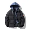 Nuevo Abrigo de Algodón Falso de Dos Piezas Transfronterizo Chaqueta de Algodón con Capucha de Invierno para Estudiantes Chaqueta Gruesa Cálida para Jóvenes Pareja