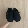 Zuecos Estilo Birkenstock Gruesos, Forrados de Felpa, Cálidos, con Punta Cerrada, Mocasines para Mujer de Media Puesta, Versátiles para Otoño e Invierno 2026, Zapatos Casuales de Poner